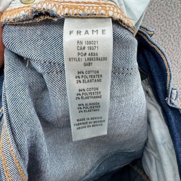 FRAME Le High Skinny Crop Jeans Womens Blue Gaby Distressed Ripped Denim Size 25 - Picture 7 of 12
